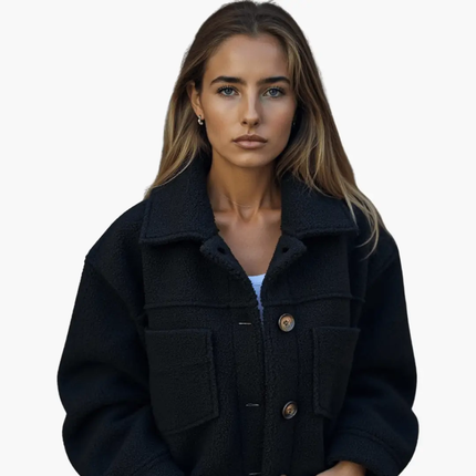 Women's Fleece Jacket with Buttons – Cozy & Warm