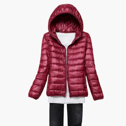 Women’s Down Jacket with Hood and Zipper