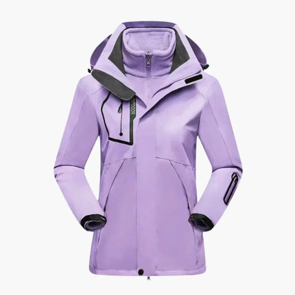Women's Ski Jacket with Zipper and Removable Lining