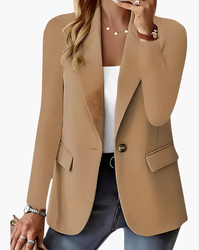 Women's Blazer with Lapels and Front Pockets