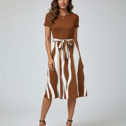 Elina | Midi Dress with Tie Band