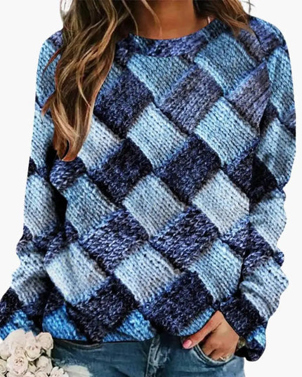 Patterned Knit Sweater for Women