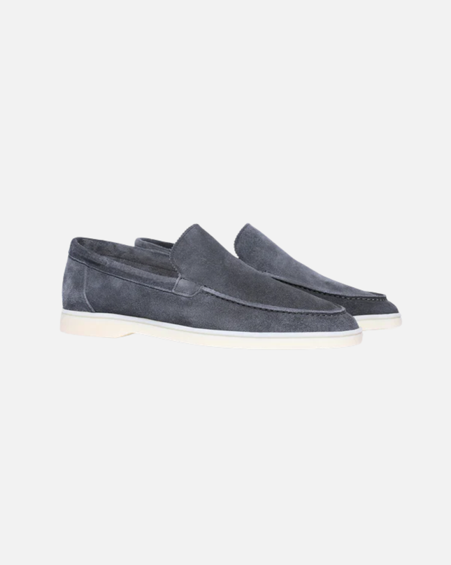 Men’s Slip-On Loafers – Stitched Detail & White Sole