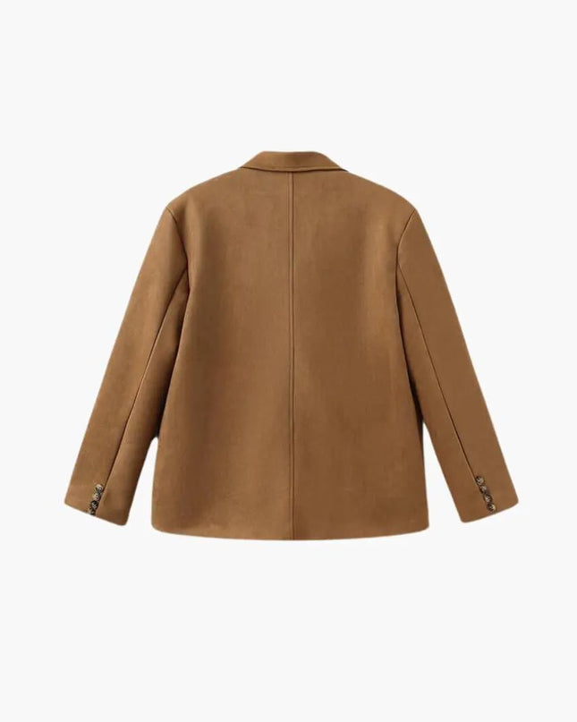 Trendy Women's Suede Jacket with Button Placket – Stylish & Comfortable