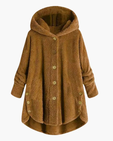 Women's Jacket with Hood and Button Closure
