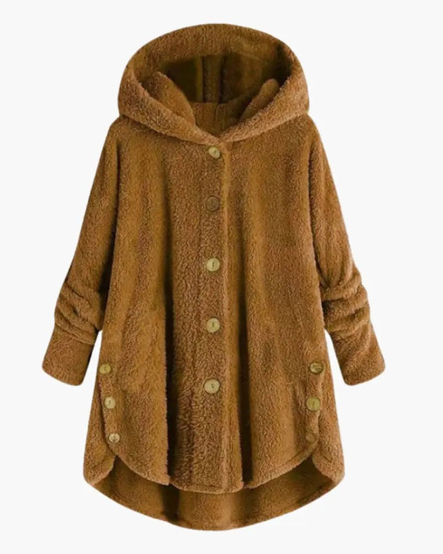 Women's Jacket with Hood and Button Closure