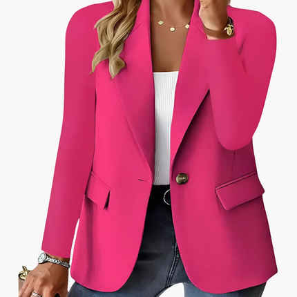 Women's Blazer with Notched Lapel and Front Button