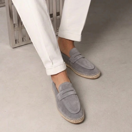 Men’s Slip-On Espadrille Loafers – Strap Detail & Braided Sole