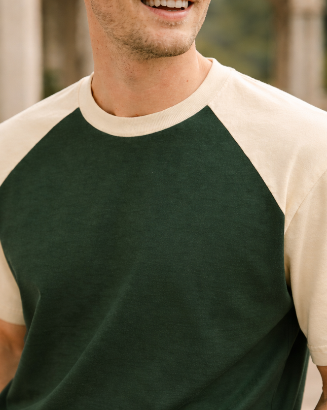 Men’s Two-Tone Raglan Cotton T-Shirt