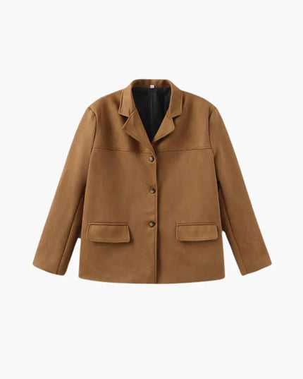 Trendy Women's Suede Jacket with Button Placket – Stylish & Comfortable