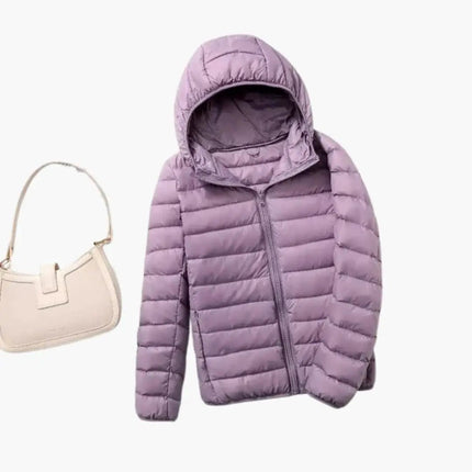 Women’s Down Jacket with Hood and Zipper