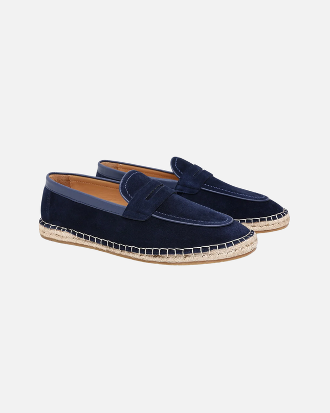 Men’s Slip-On Espadrille Loafers – Strap Detail & Braided Sole