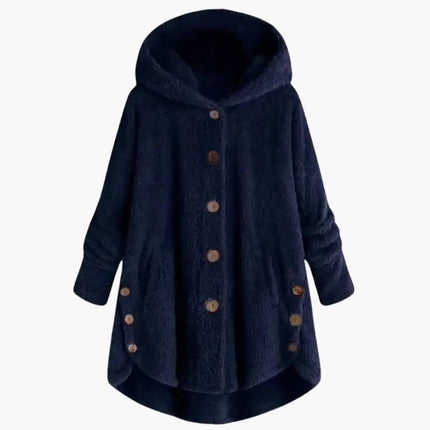 Women's Jacket with Hood and Button Closure