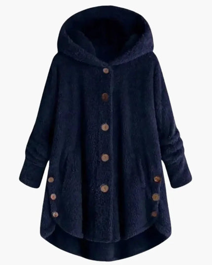 Women's Jacket with Hood and Button Closure