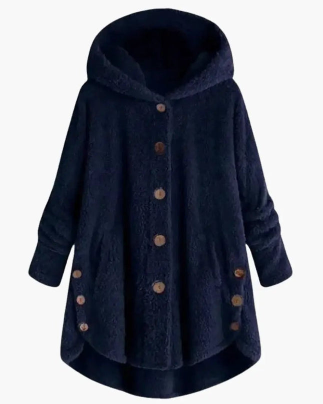 Women's Jacket with Hood and Button Closure