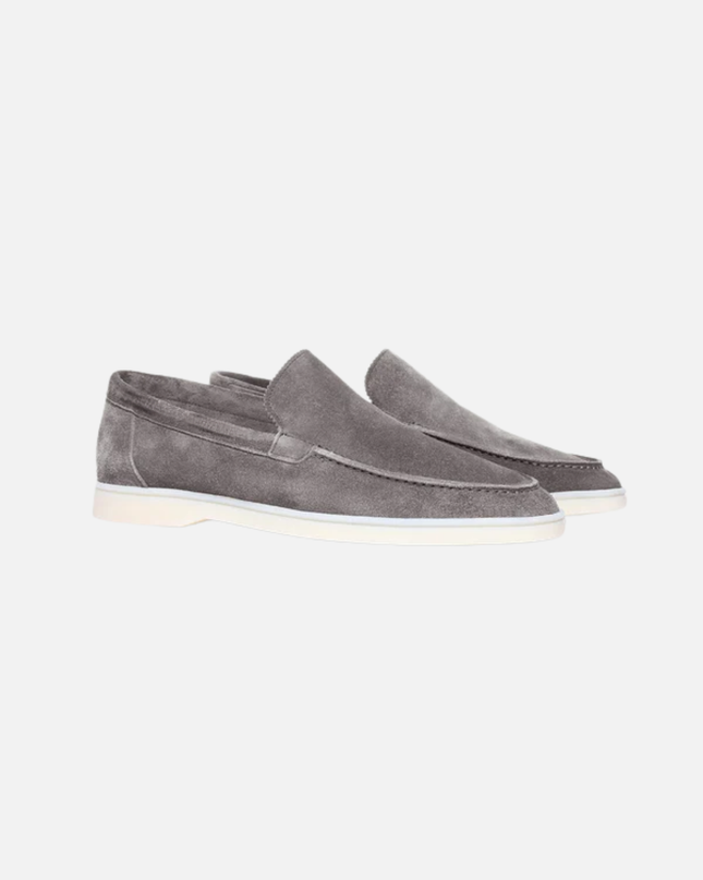 Men’s Slip-On Loafers – Stitched Detail & White Sole