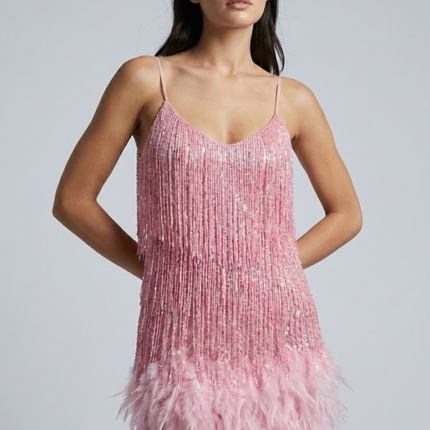 Jane | Feather Mini Dress
