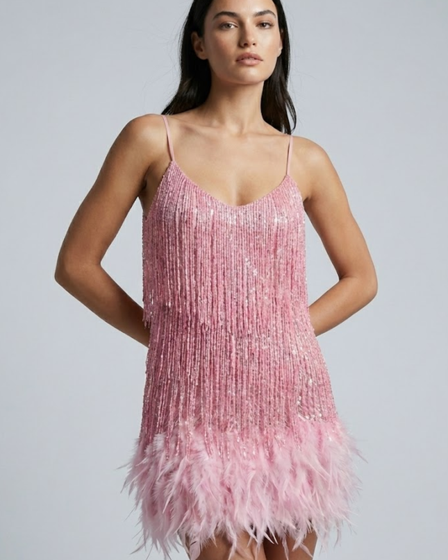 Jane | Feather Mini Dress