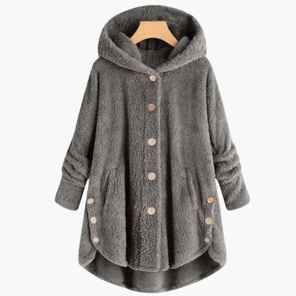 Women's Jacket with Hood and Button Closure