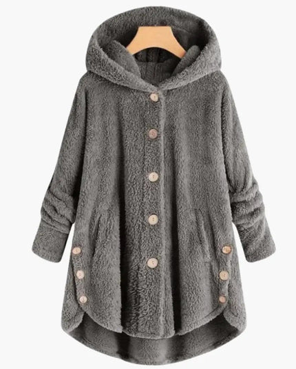 Women's Jacket with Hood and Button Closure
