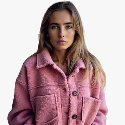 Women's Fleece Jacket with Buttons – Cozy & Warm