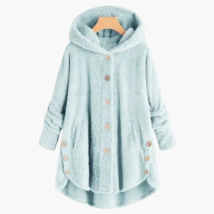 Women's Jacket with Hood and Button Closure