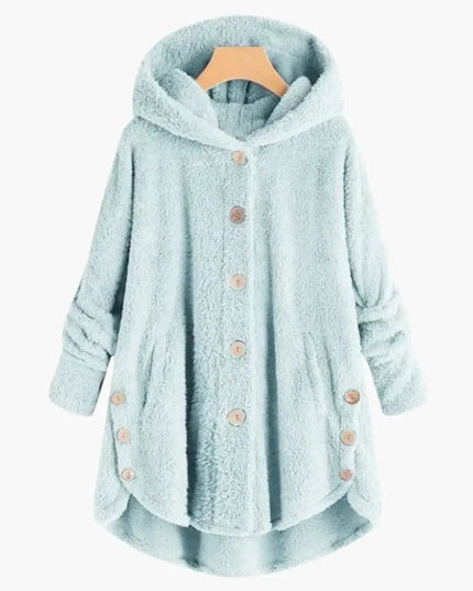 Women's Jacket with Hood and Button Closure