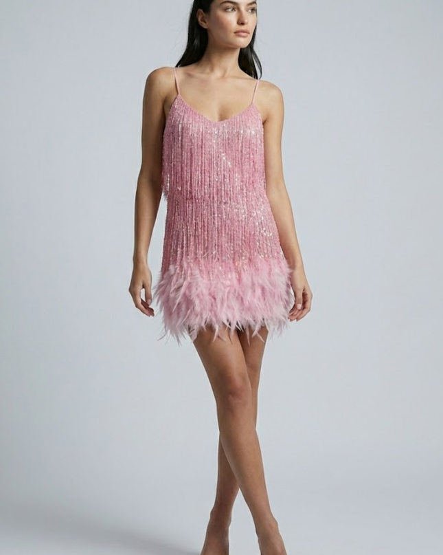 Jane | Feather Mini Dress