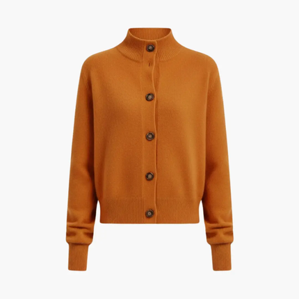 Women’s Cardigan with Button Front and High Neckline