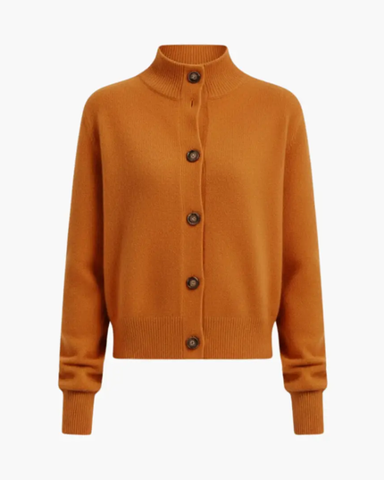 Women’s Cardigan with Button Front and High Neckline