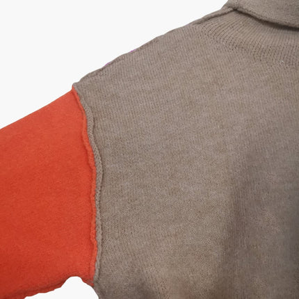 Women's Colorblock Knit Sweater with High Collar