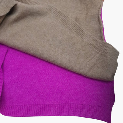 Women's Colorblock Knit Sweater with High Collar