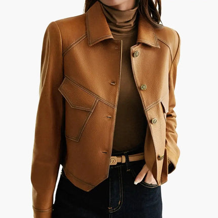 Women's Brown Jacket with Long Sleeves