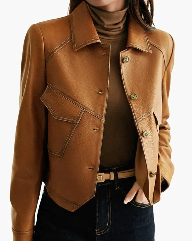 Women's Brown Jacket with Long Sleeves