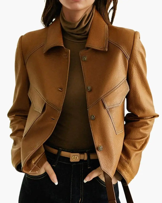 Women's Brown Jacket with Long Sleeves