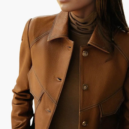 Women's Brown Jacket with Long Sleeves