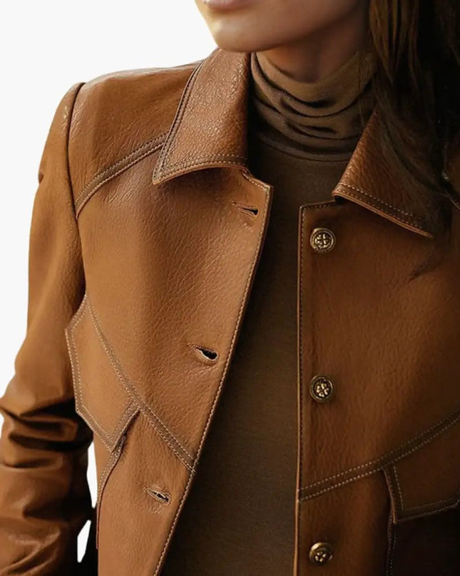 Women's Brown Jacket with Long Sleeves
