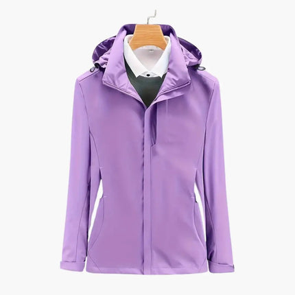 Women's Ski Jacket with Hood and Zippered Pockets