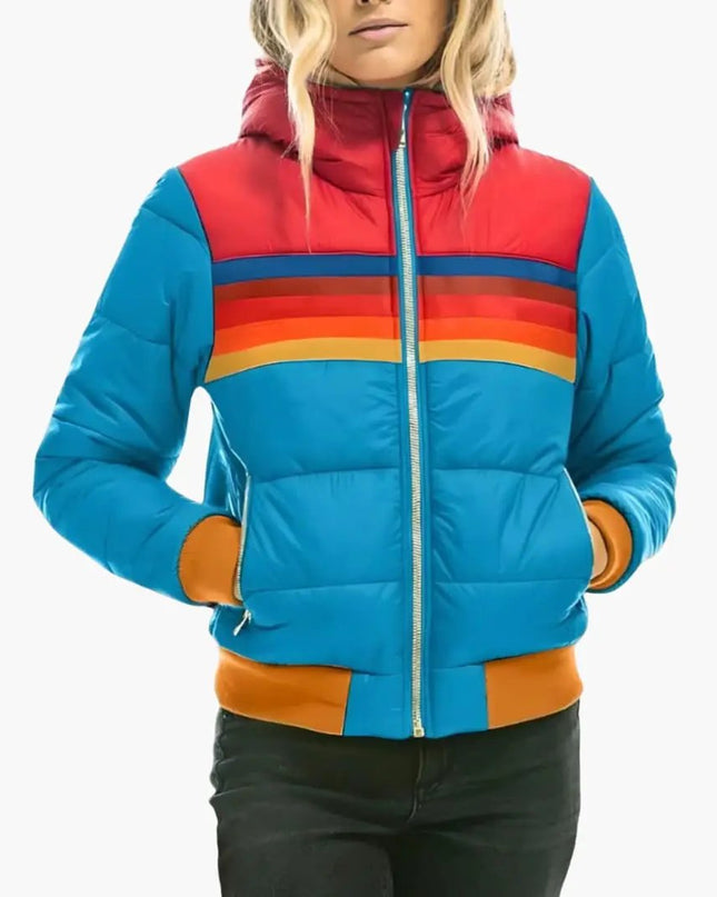 Women’s Quilted Jacket with Hood and Zipper
