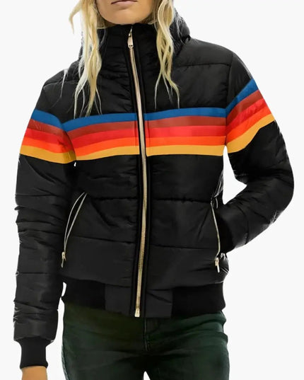 Women’s Quilted Jacket with Hood and Zipper