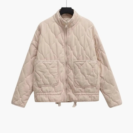 Women's Quilted Jacket with Zipper and Side Pockets