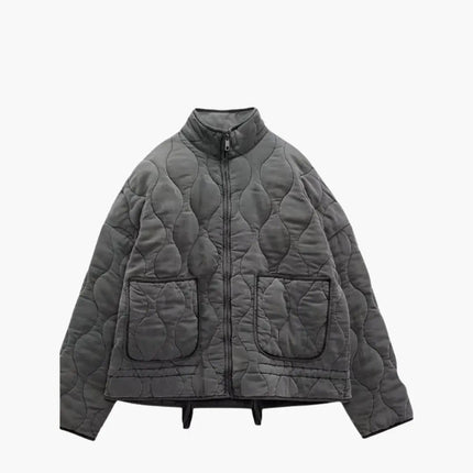 Women's Quilted Jacket with Zipper and Side Pockets