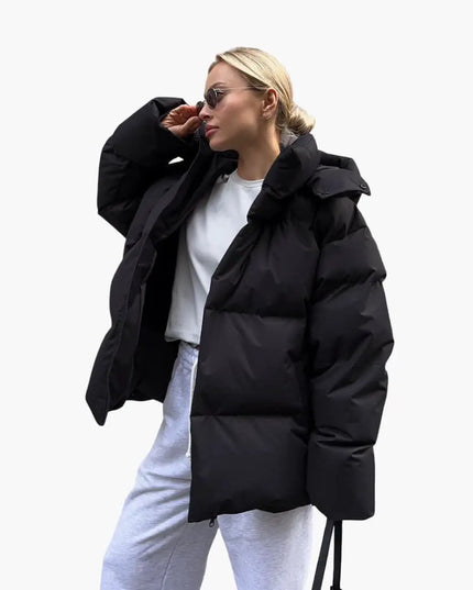 Women’s Quilted Jacket with High Collar and Zipper