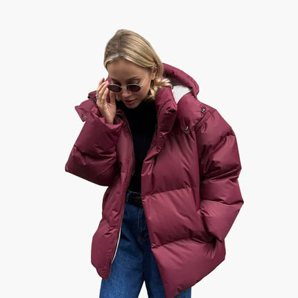 Women’s Quilted Jacket with High Collar and Zipper