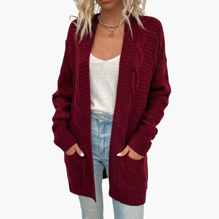 Women’s Open Front Cardigan with Long Sleeves