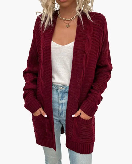 Women’s Open Front Cardigan with Long Sleeves