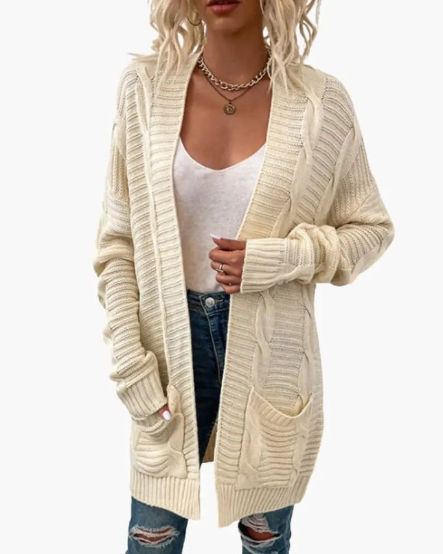 Women’s Open Front Cardigan with Long Sleeves