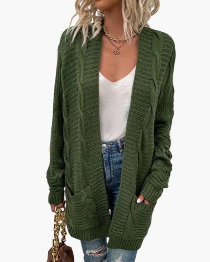 Women’s Open Front Cardigan with Long Sleeves