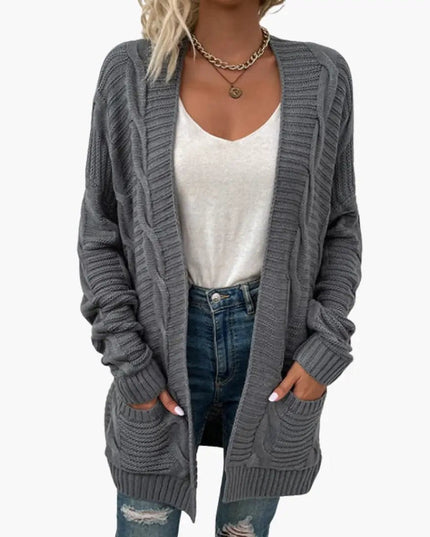 Women’s Open Front Cardigan with Long Sleeves