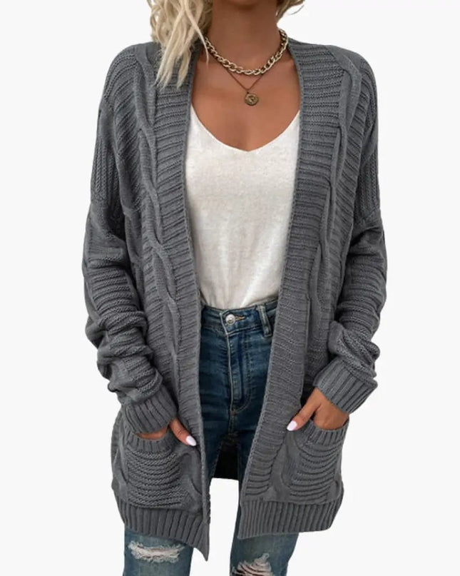 Women’s Open Front Cardigan with Long Sleeves